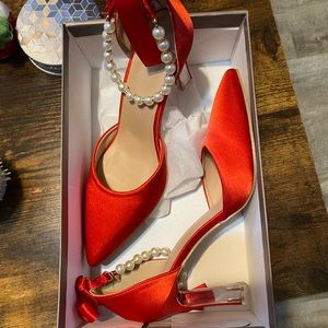 Absolutely gorgeous red pearled heels
